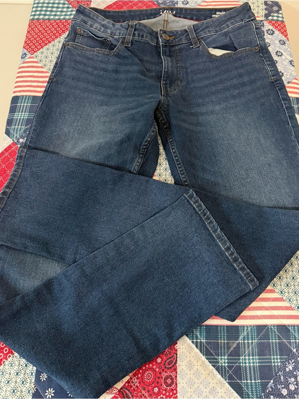 Izod Women's Straight Leg Dark Blue Denim Jeans